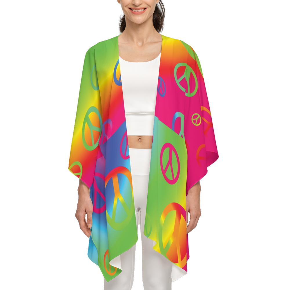 Rainbow Peace Signs Women's Silky-like Wrap-Ultra-Soft and Smooth