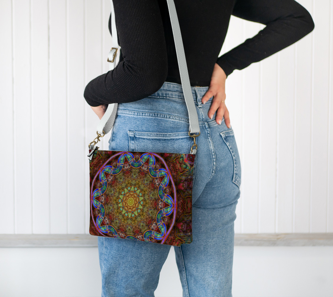 Blue Windy Abstract Vegan Crossbody Purse