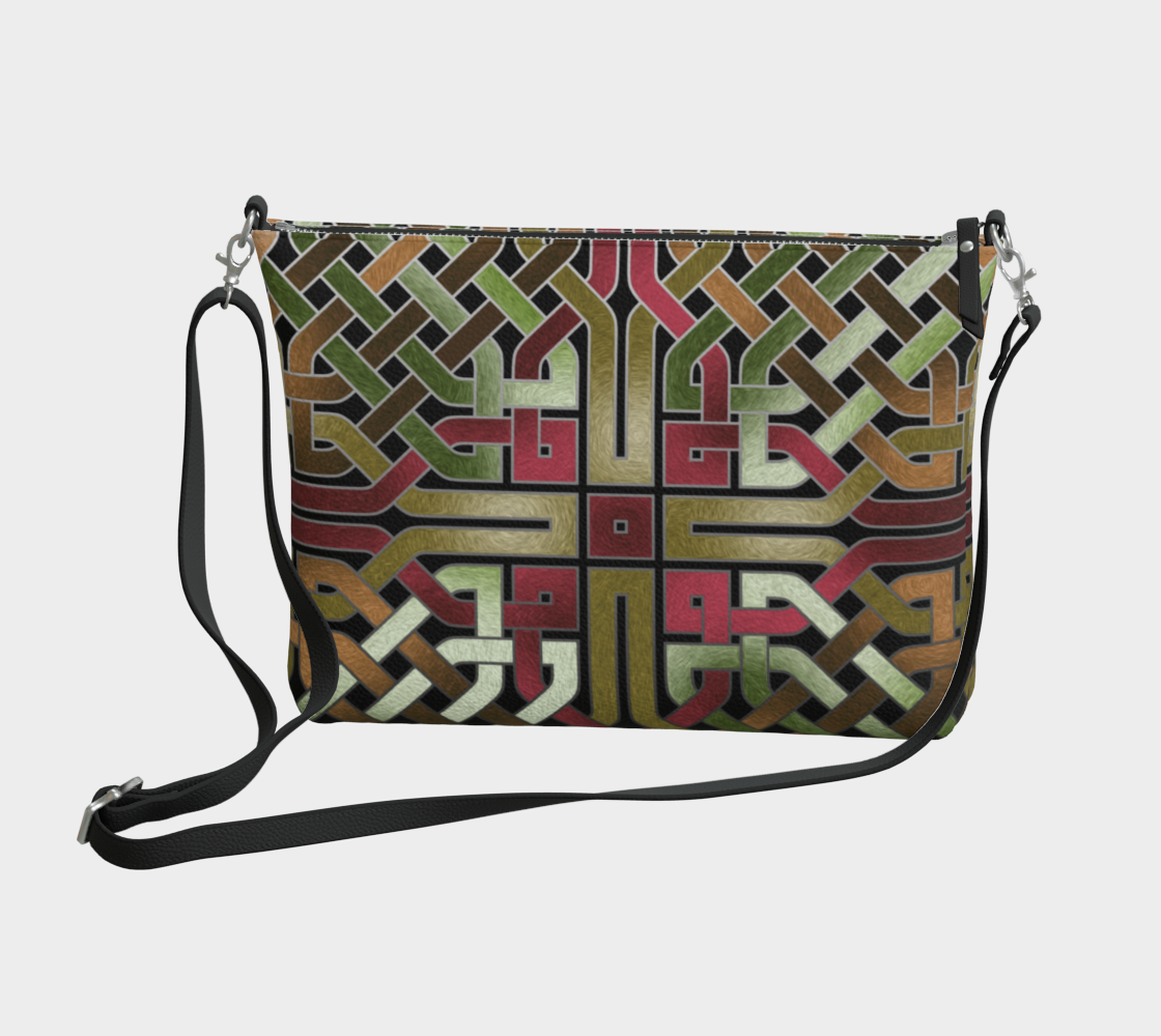 Earthtone Celtic Knot Vegan Crossbody Purse