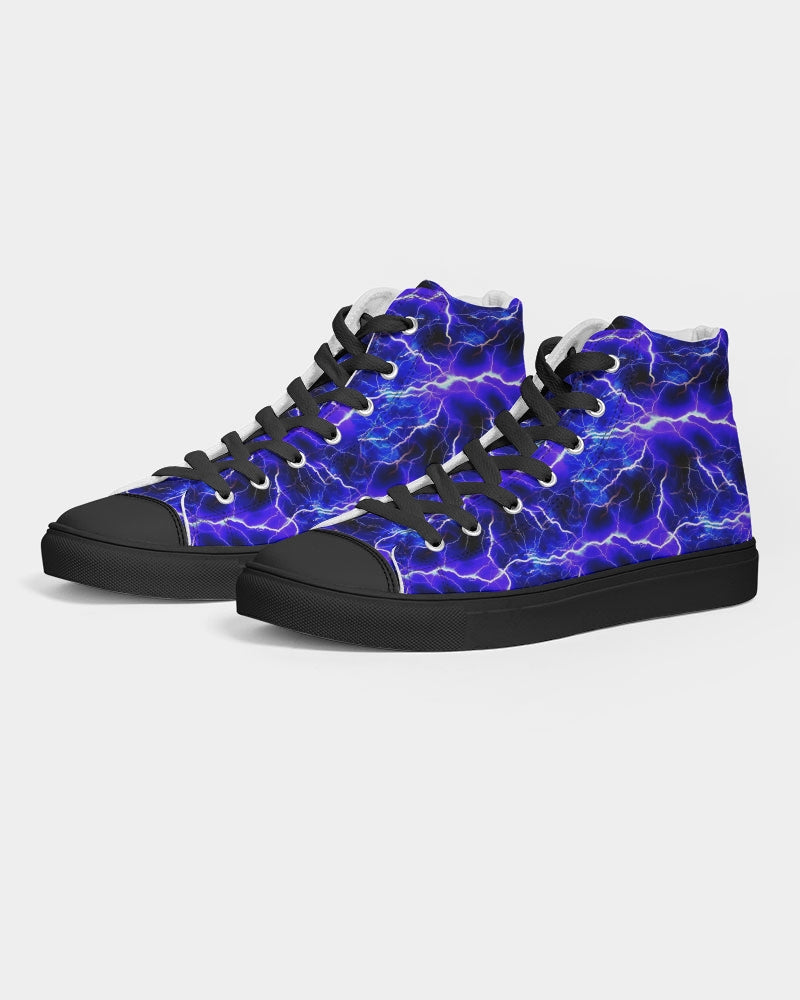 Blue Lightning Men's Hightop Canvas Shoe - Black