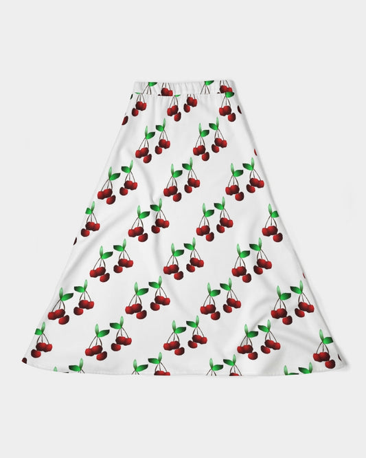 Cherries Pattern Women's All-Over Print A-Line Midi Skirt