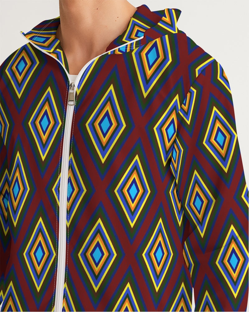 Colorful Diamonds Men's All-Over Print Windbreaker