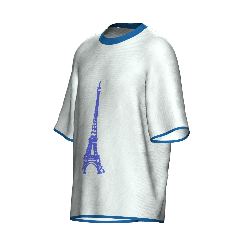 Eiffel Tower Crew Neck Knit Sweater Shortsleeve