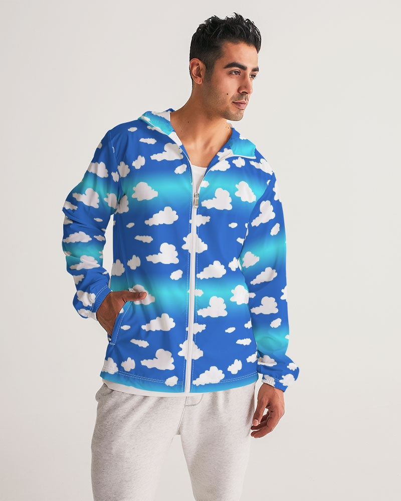 Clouds Pattern Men's All-Over Print Windbreaker