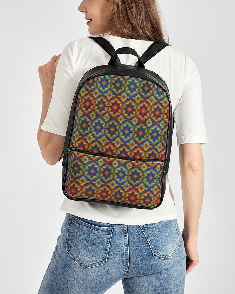 Carnival Kaleidoscope Classic Faux Leather Backpack