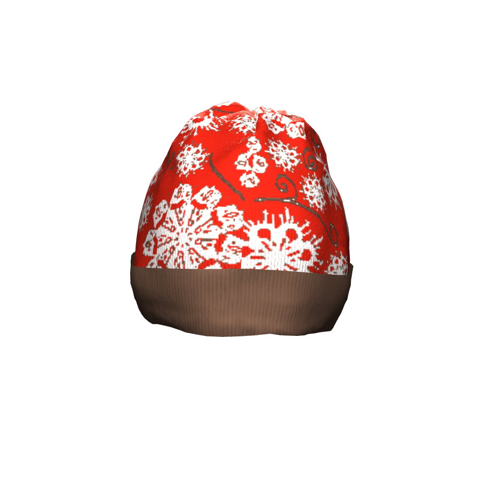 Snowflakes On Red Knit Cap