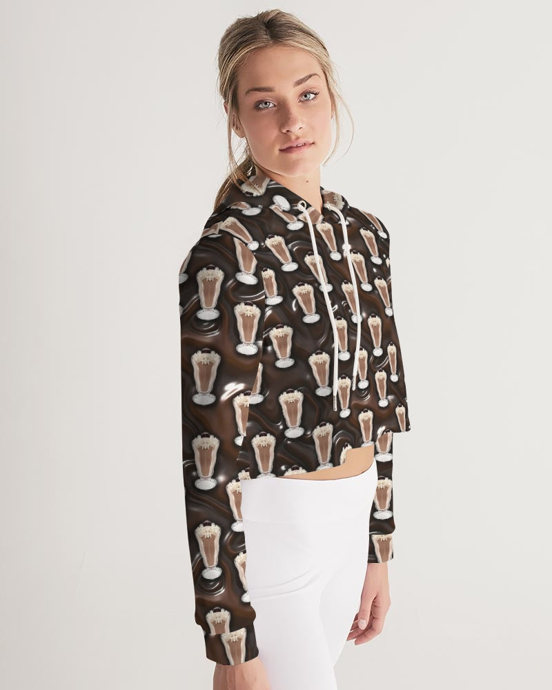 Chocolate Milkshake Women's All-Over Print Cropped Hoodie