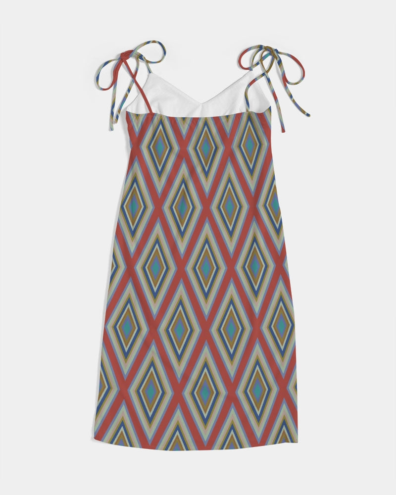 Colorful Diamonds Variation 3 Women's All-Over Print Tie Strap Split Dress