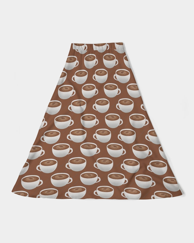 Coffee on Coffee Women's All-Over Print A-Line Midi Skirt