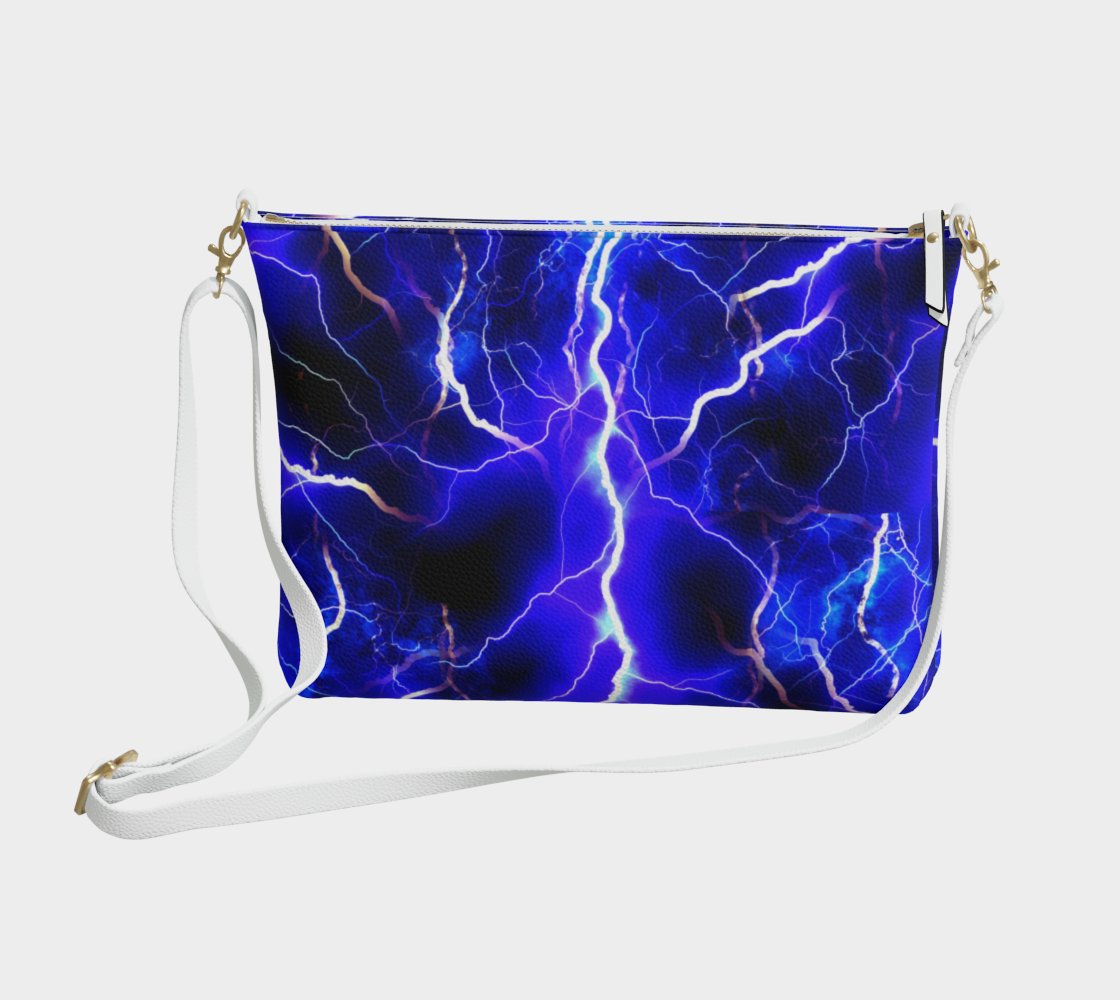 Blue Lightning Vegan Crossbody Purse