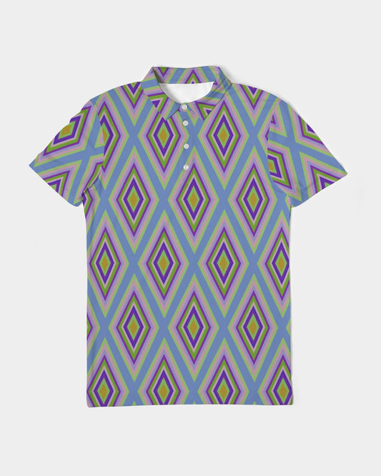 Colorful diamonds Variation 2 Men's All-Over Print Slim Fit Short Sleeve Polo