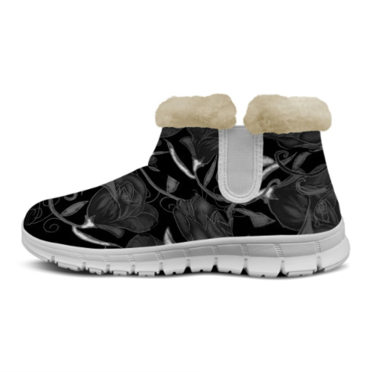 Snow Boots Black Roses