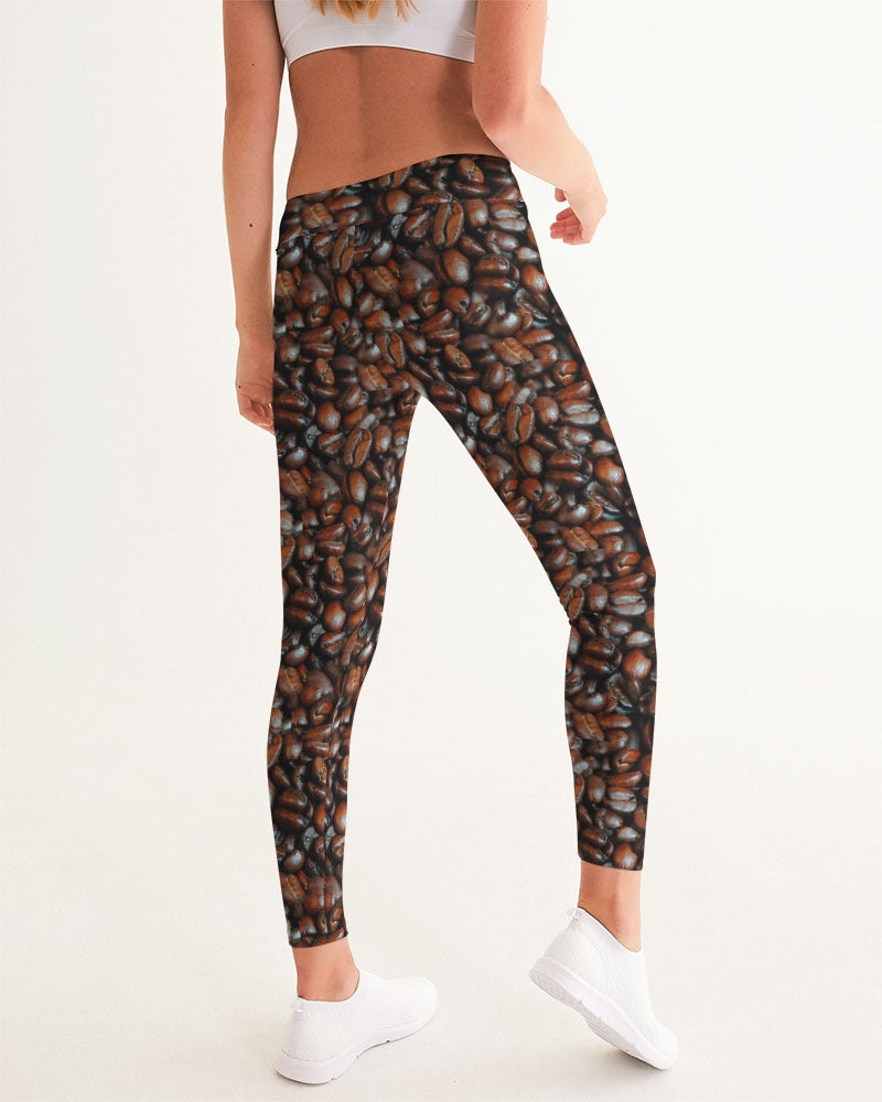 Coffee Bean Pattern Women's All-Over Print Yoga Pants