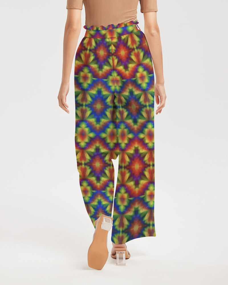 Carnival Kaleidoscope Women's All-Over Print High-Rise Wide Leg Pants