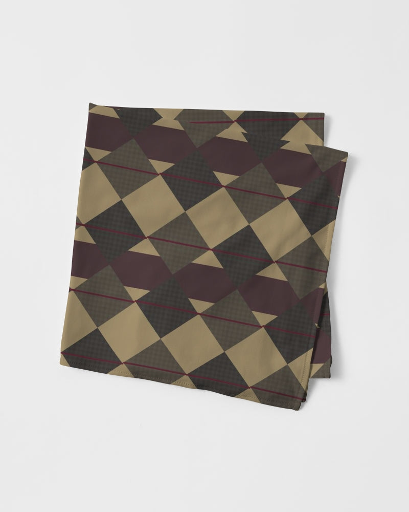 Checkered Brown Plaid Argyle Bandana Set