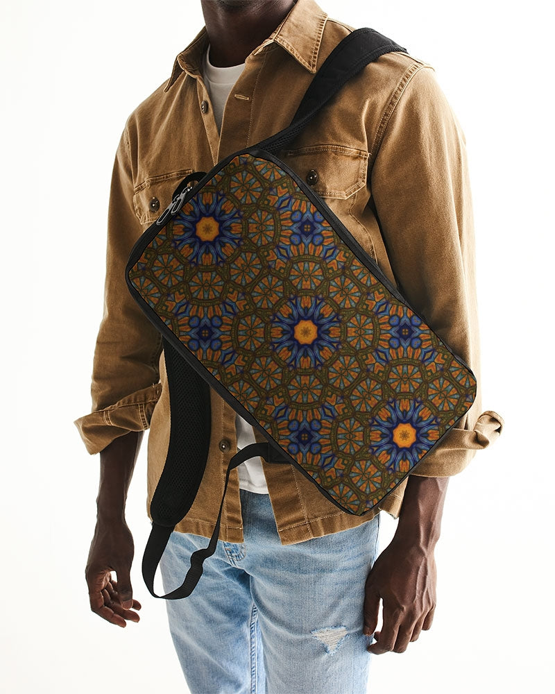 Blue and Yellow Sketch Kaleidoscope  Slim Tech Backpack