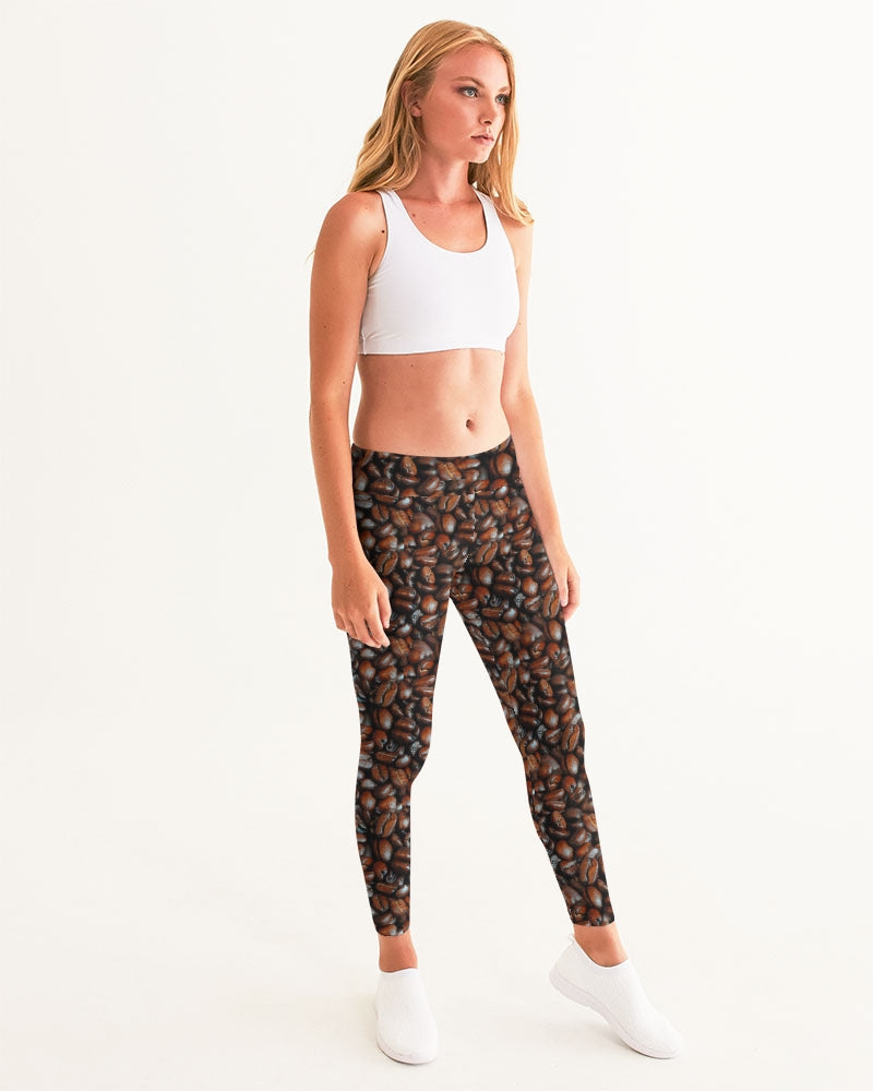 Coffee Bean Pattern Women's All-Over Print Yoga Pants