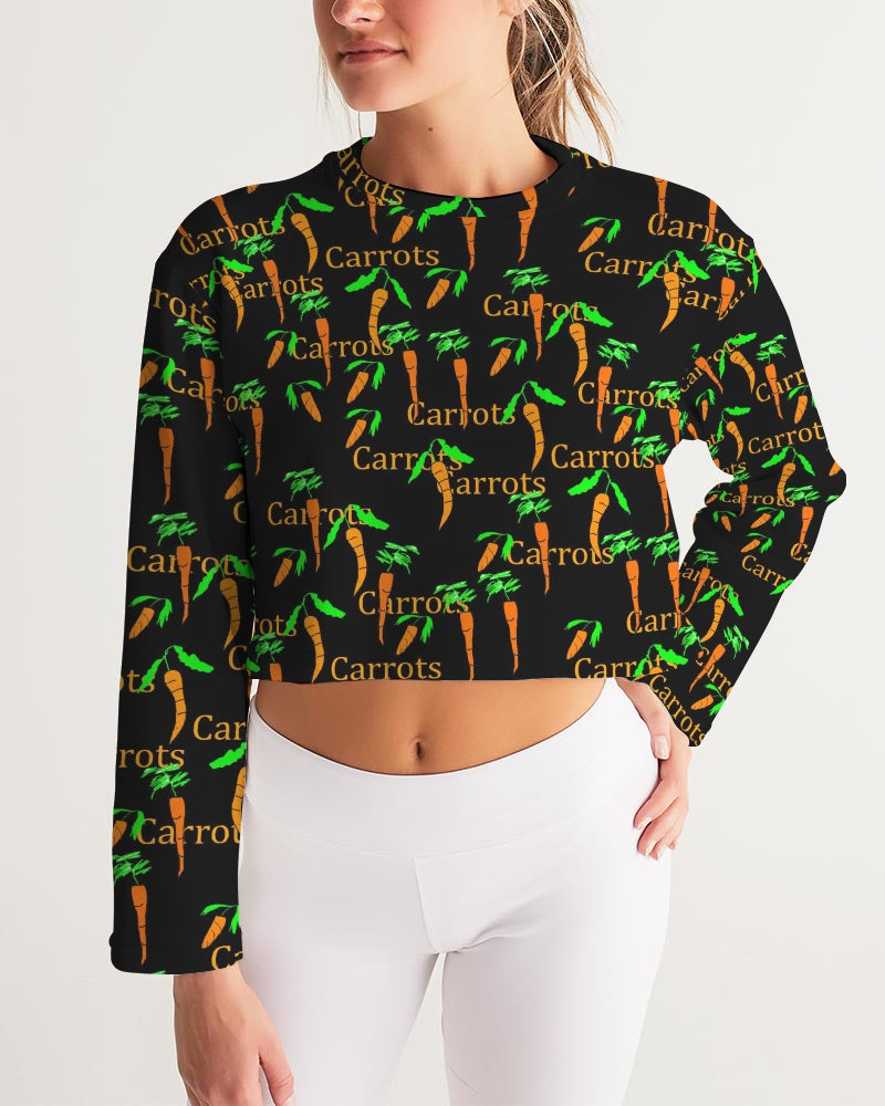 Carrots Pattern Women's All-Over Print Cropped Sweatshirt