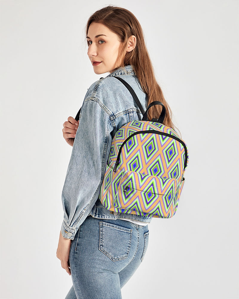 Colorful Diamonds Variation 1 Mini Canvas Backpack