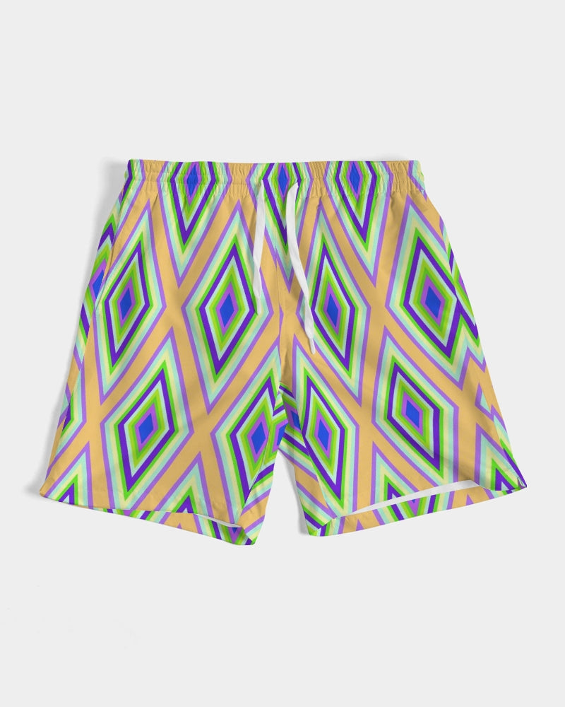 Colorful Diamonds Variation 1 Men's All-Over Print Swim Trunk