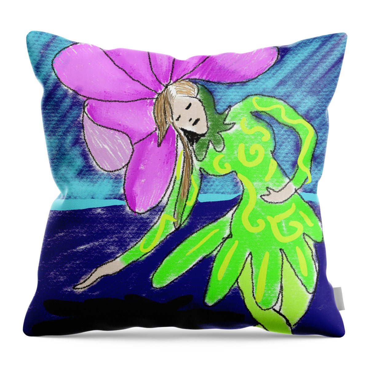 Flower Girl Dancer - Throw Pillow