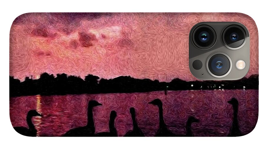 Geese At Sunset - Phone Case
