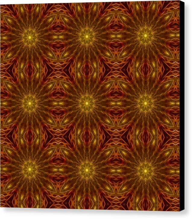 Gold Red Star Kaleidoscope - Canvas Print