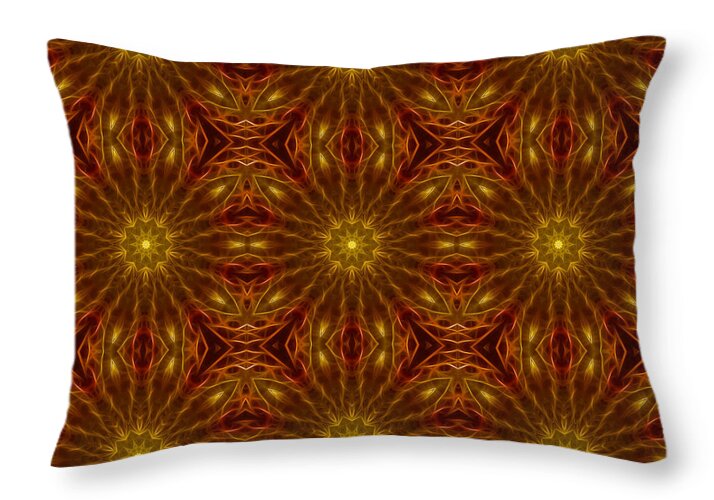 Gold Red Star Kaleidoscope - Throw Pillow