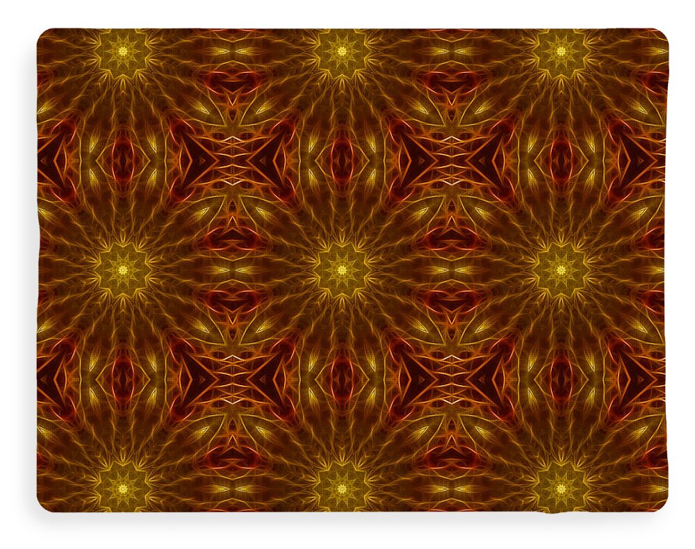 Gold Red Star Kaleidoscope - Blanket