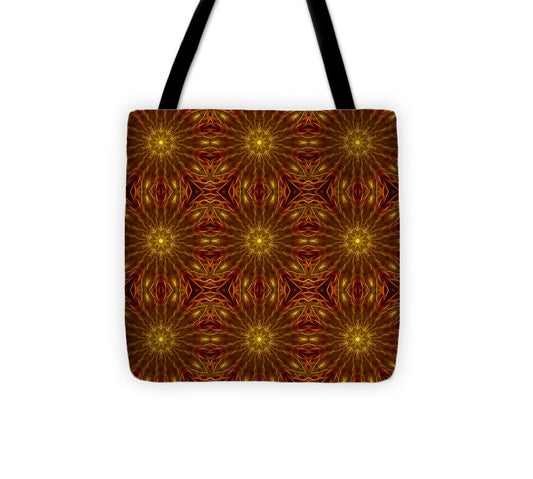 Gold Red Star Kaleidoscope - Tote Bag