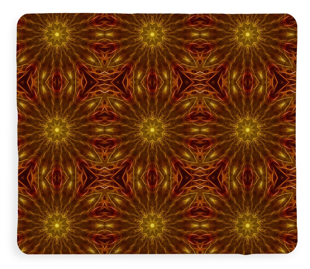 Gold Red Star Kaleidoscope - Blanket