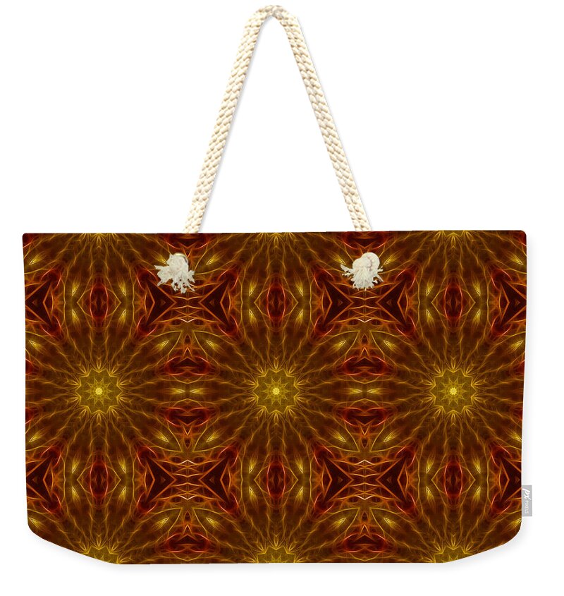 Gold Red Star Kaleidoscope - Weekender Tote Bag