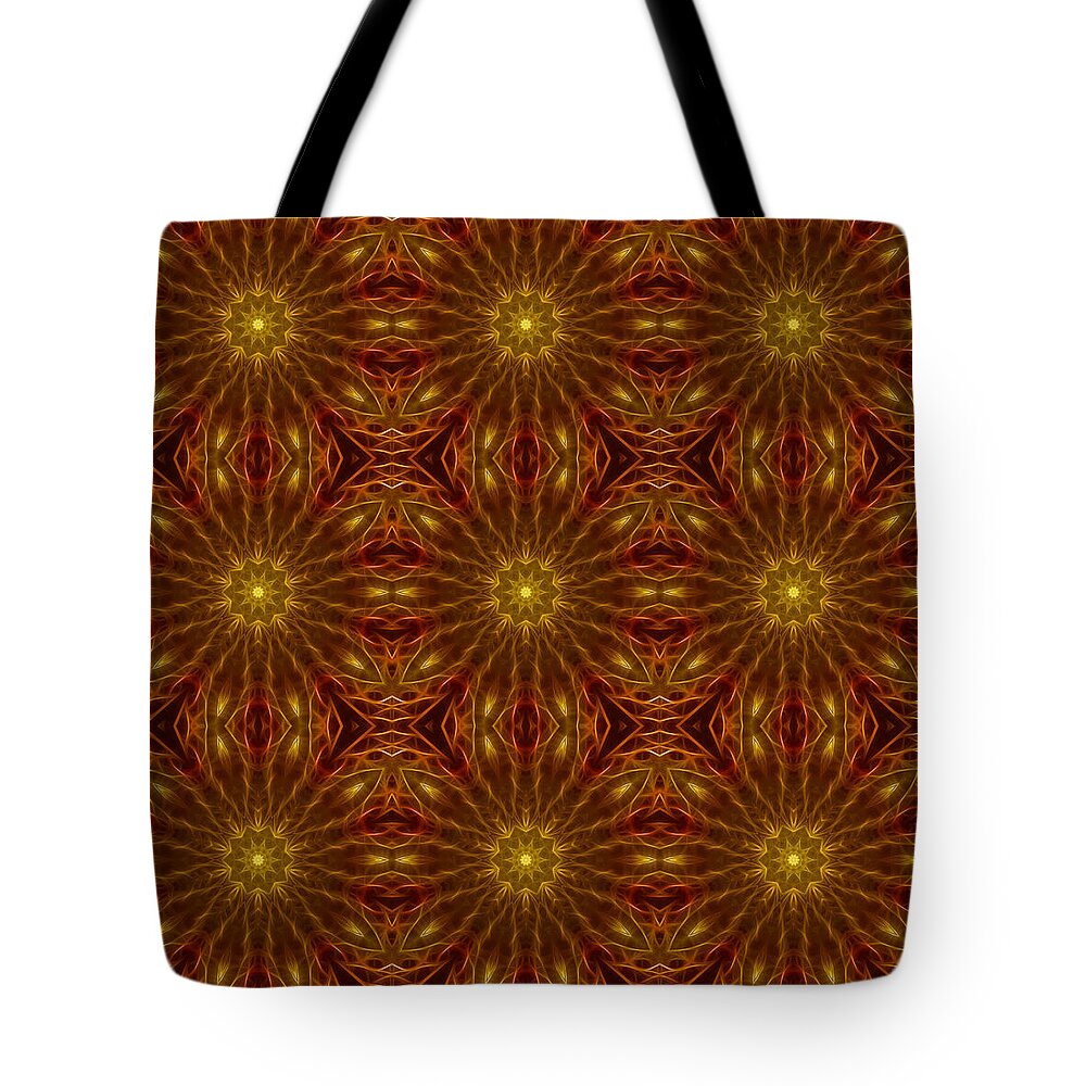 Gold Red Star Kaleidoscope - Tote Bag