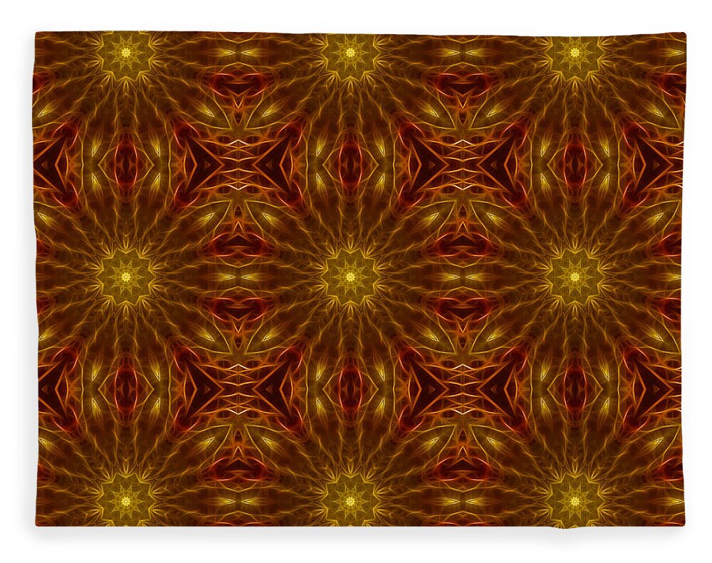 Gold Red Star Kaleidoscope - Blanket