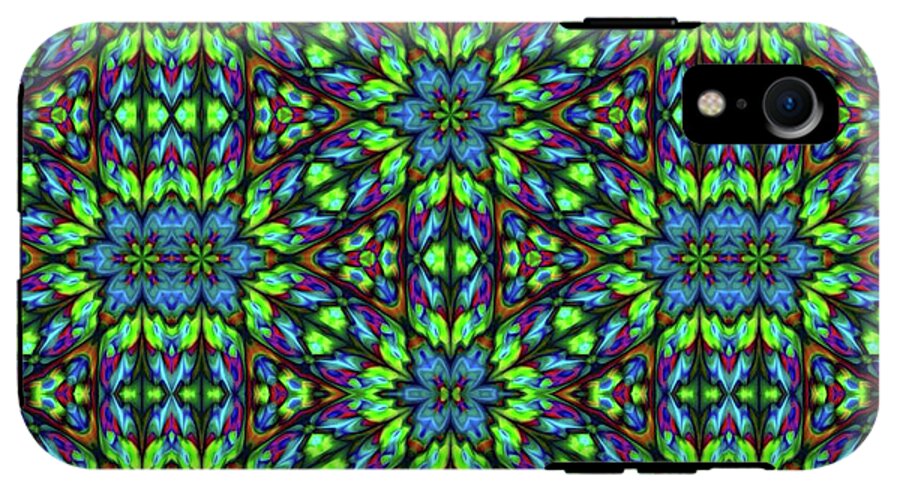 Green and Blue Geometric Kaleidoscope - Phone Case