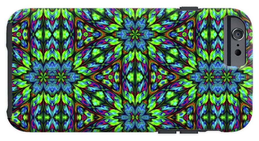 Green and Blue Geometric Kaleidoscope - Phone Case