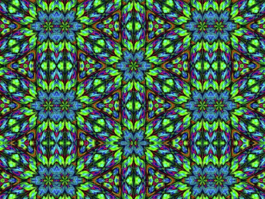 Green and Blue Geometric Kaleidoscope - Puzzle