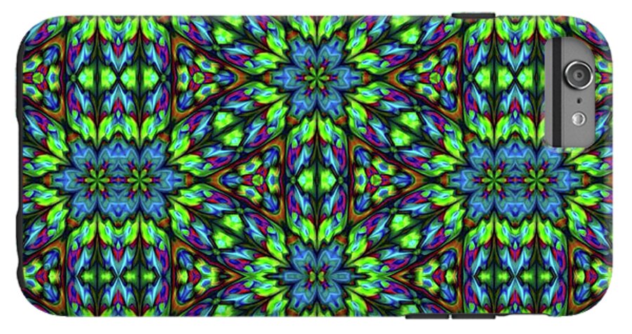 Green and Blue Geometric Kaleidoscope - Phone Case