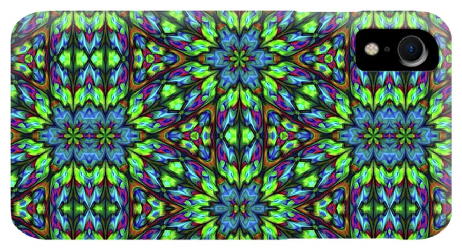 Green and Blue Geometric Kaleidoscope - Phone Case