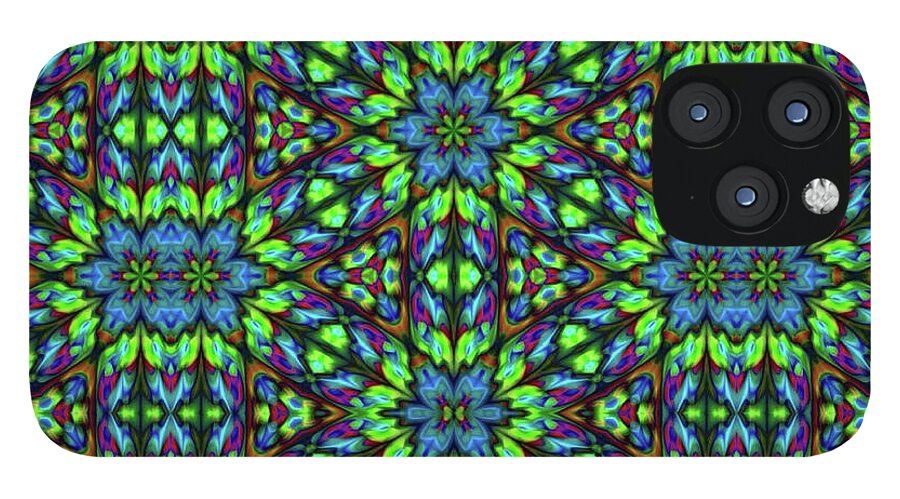 Green and Blue Geometric Kaleidoscope - Phone Case