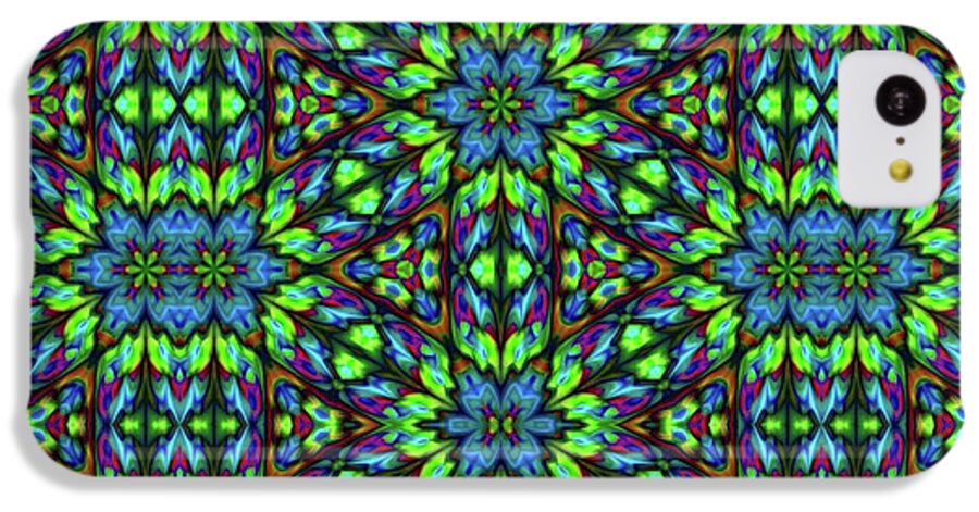 Green and Blue Geometric Kaleidoscope - Phone Case