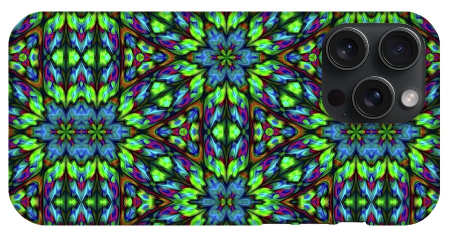 Green and Blue Geometric Kaleidoscope - Phone Case