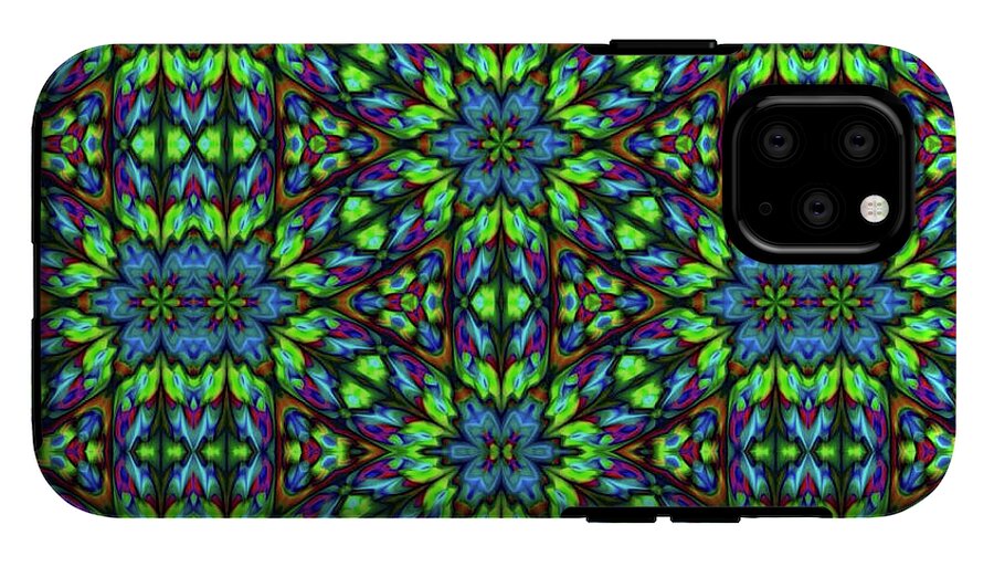 Green and Blue Geometric Kaleidoscope - Phone Case