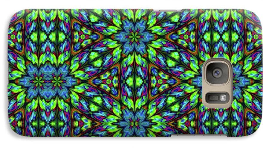 Green and Blue Geometric Kaleidoscope - Phone Case