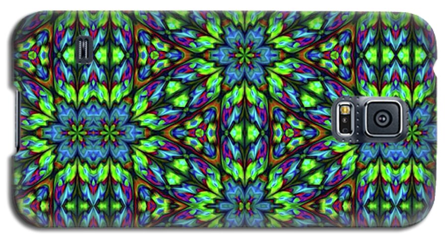 Green and Blue Geometric Kaleidoscope - Phone Case