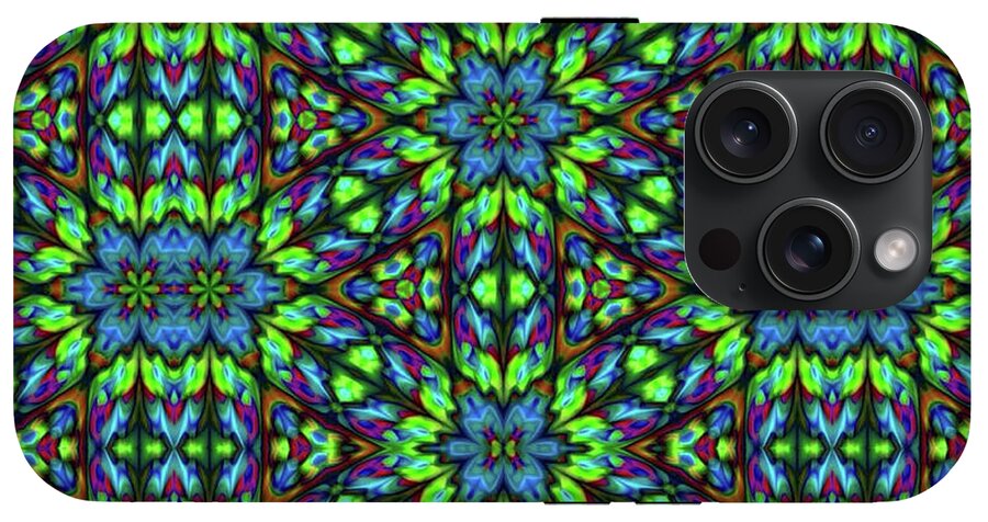 Green and Blue Geometric Kaleidoscope - Phone Case