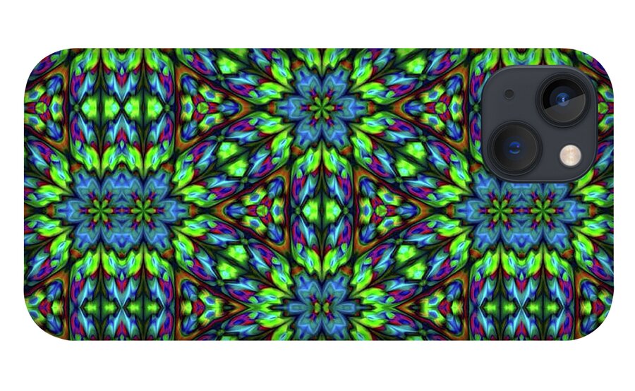 Green and Blue Geometric Kaleidoscope - Phone Case