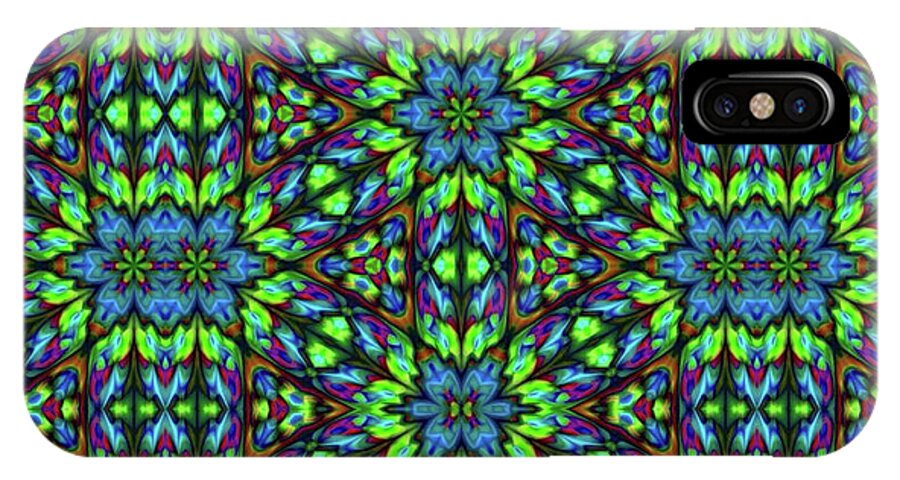 Green and Blue Geometric Kaleidoscope - Phone Case