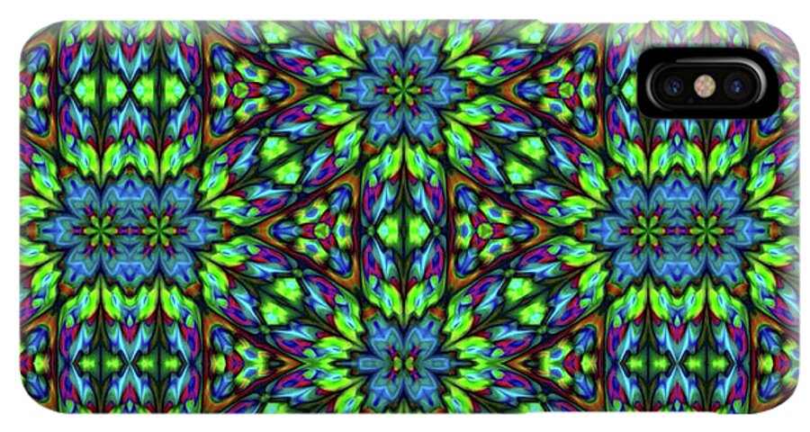 Green and Blue Geometric Kaleidoscope - Phone Case