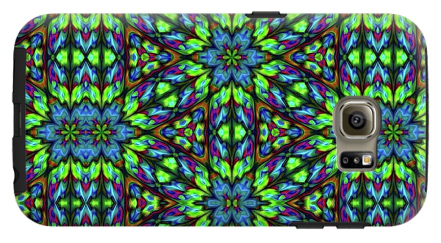 Green and Blue Geometric Kaleidoscope - Phone Case